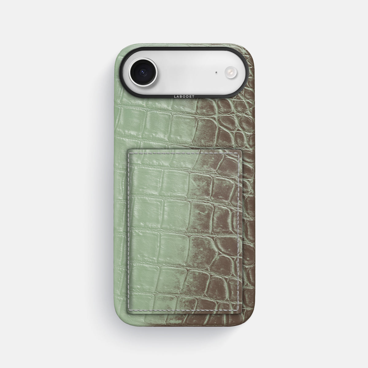 Bi-Fold Case For iPhone 17 Air In Himalayan Crocodile -1 | Pistachio-Black