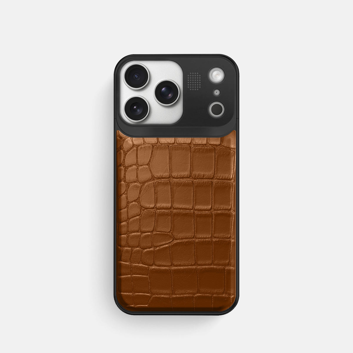 Metal Case For iPhone 18 Pro In Alligator -1 | Honey-Black