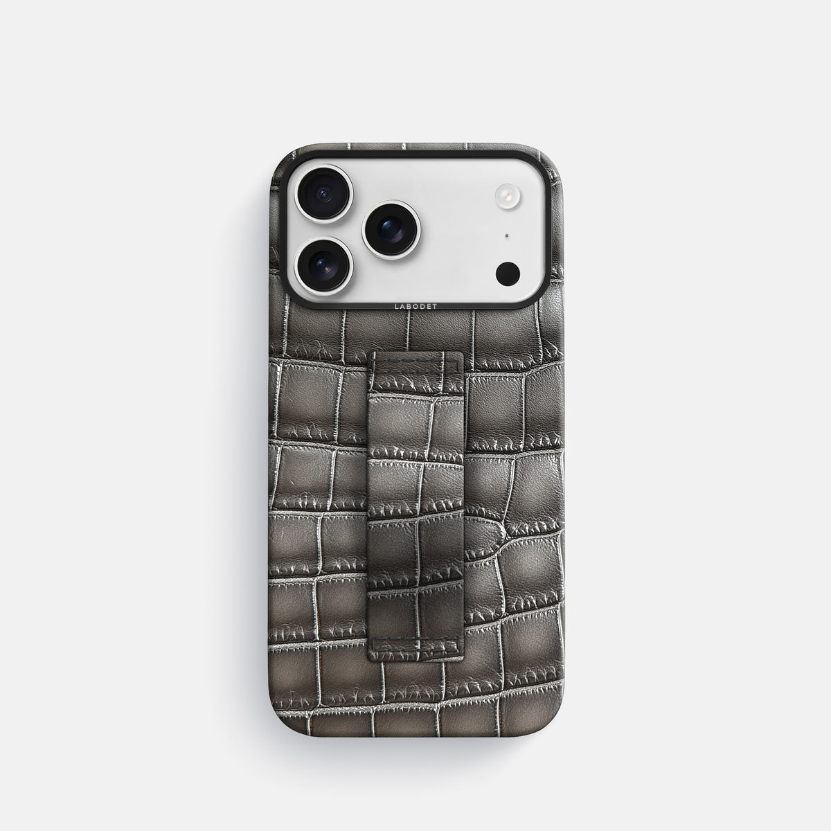 Finger Case For iPhone 17 Pro In Patina Alligator -1 | Grey-Black