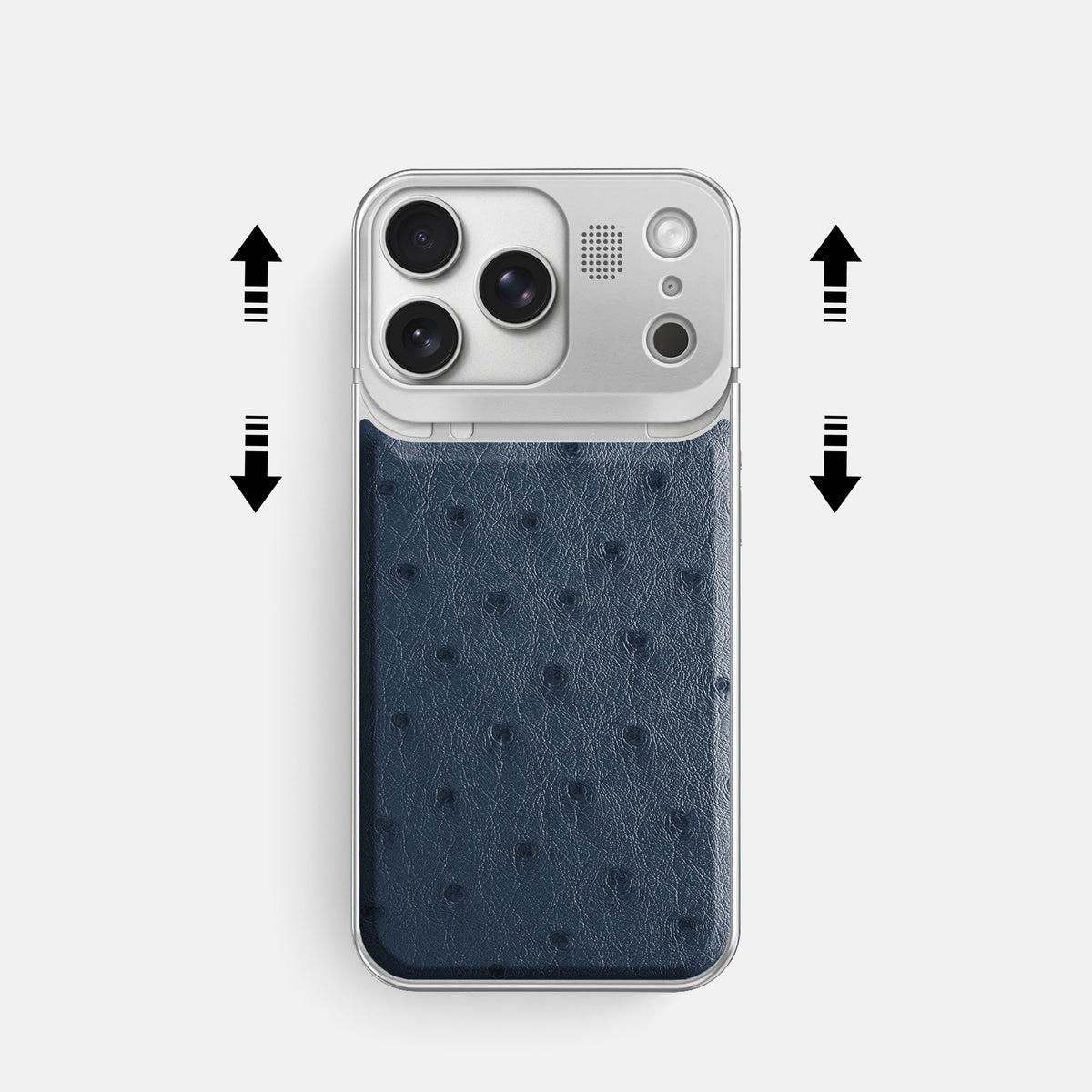 Metal Case For iPhone 17 Pro In Ostrich -2 | Navy-Blue-Steel