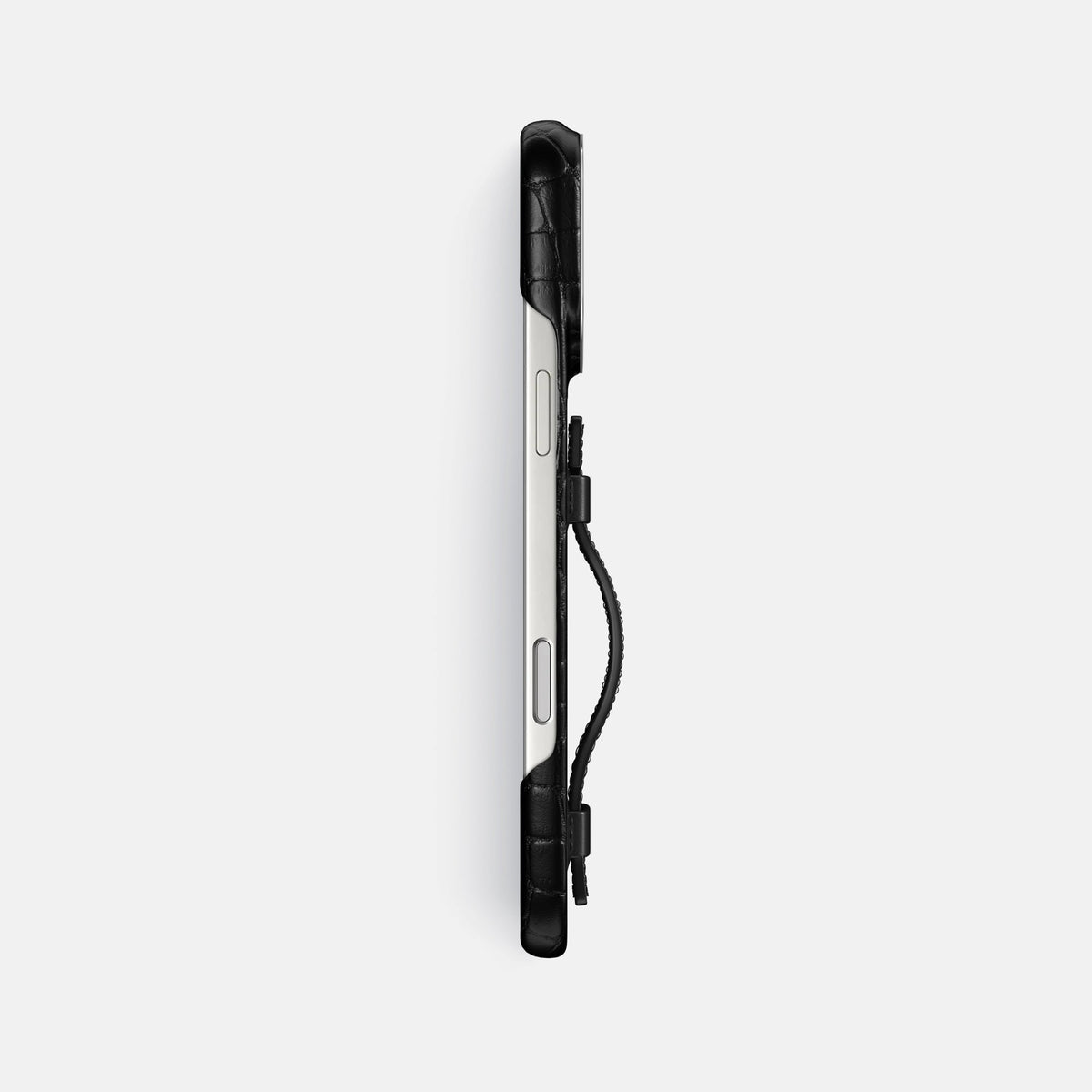 Handle Case For iPhone 18 Pro Max In Alligator -3 | Black-Steel