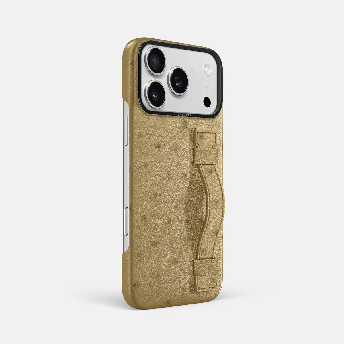 Handle Case For iPhone 18 Pro Max In Ostrich -2 | Desert-Sand-Black