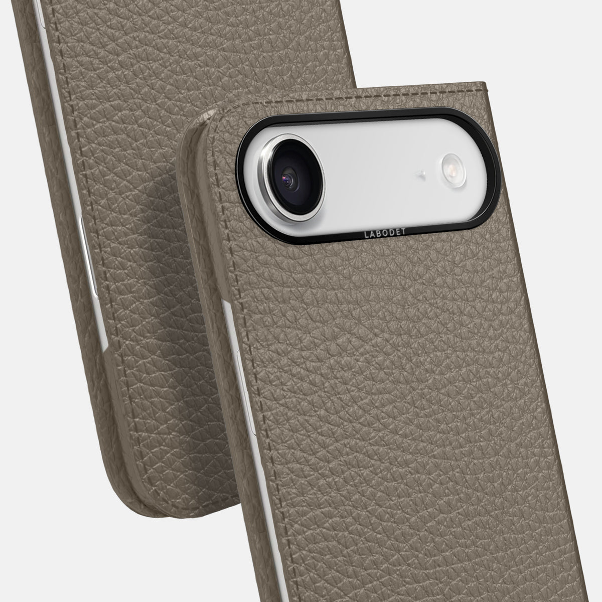 Folio Case For iPhone 17 Air In Calf -5 | Taupe-Black