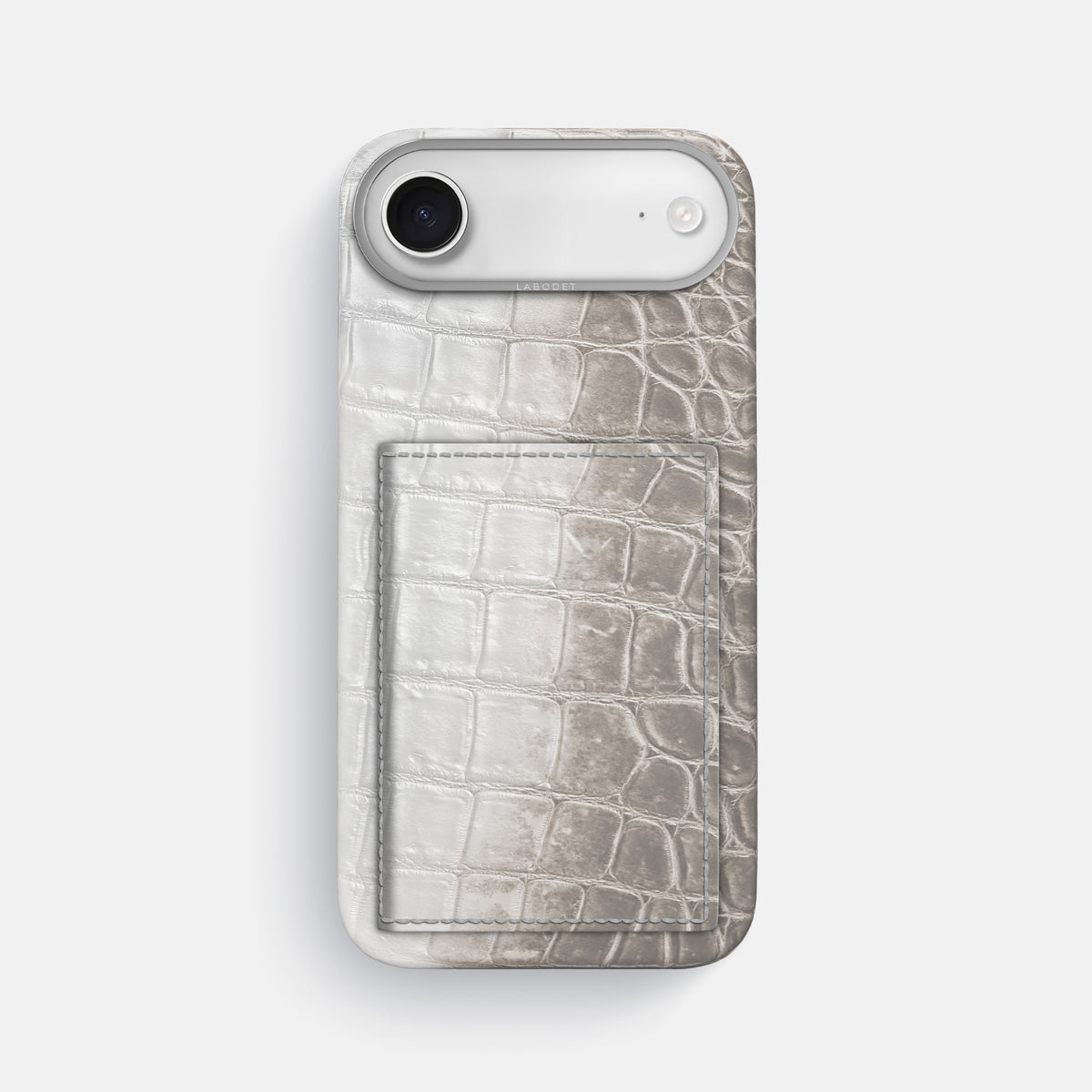 Bi-Fold Case For iPhone 17 Air In Himalayan Crocodile -1 | Grey-Steel