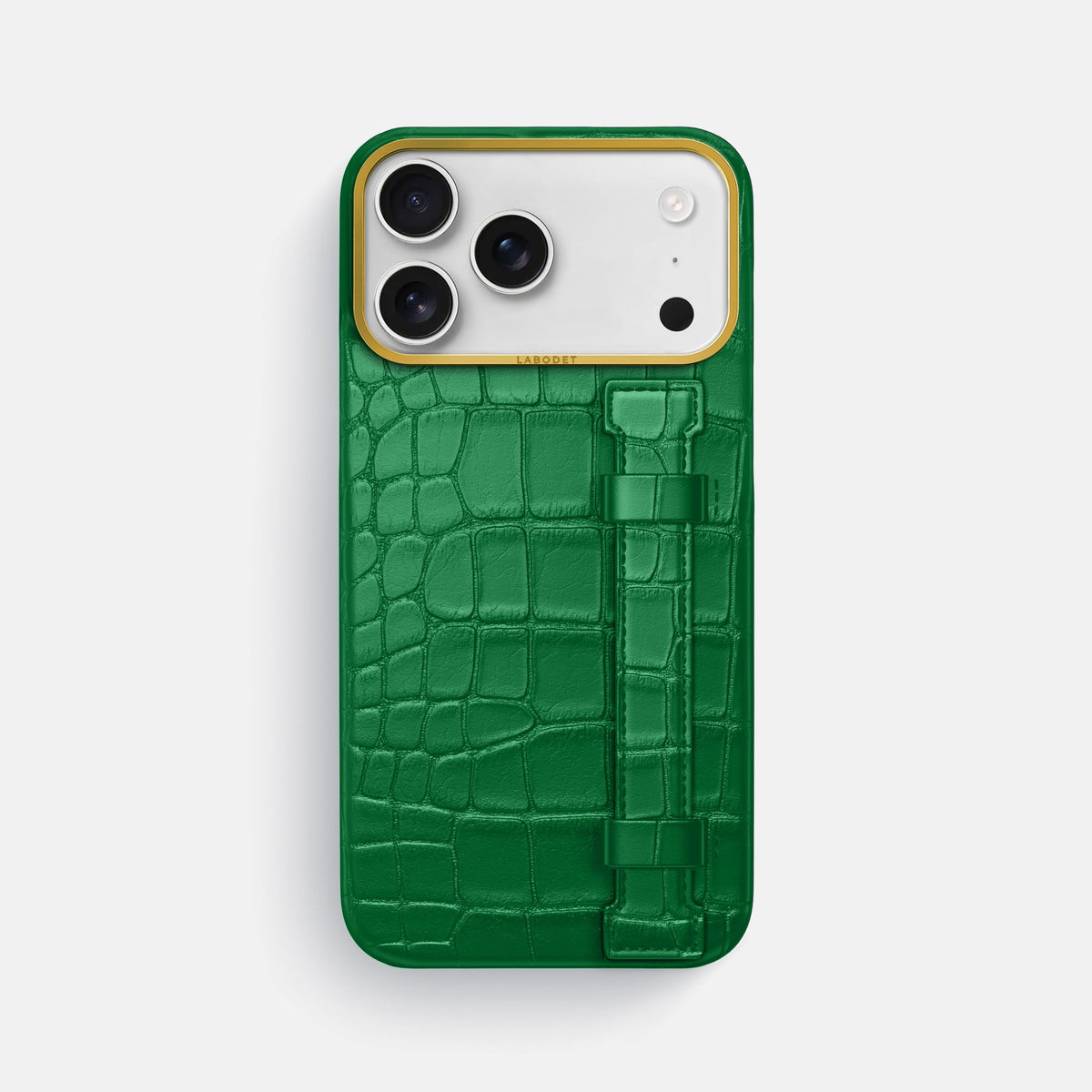 Handle Case For iPhone 18 Pro Max In Alligator -1 | Forest-Green-Gold