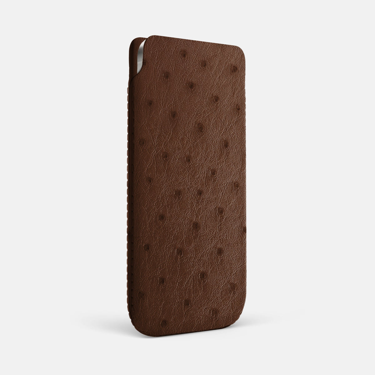 Pouch Case For iPhone 18 Pro Max In Ostrich -2 | Chocolate