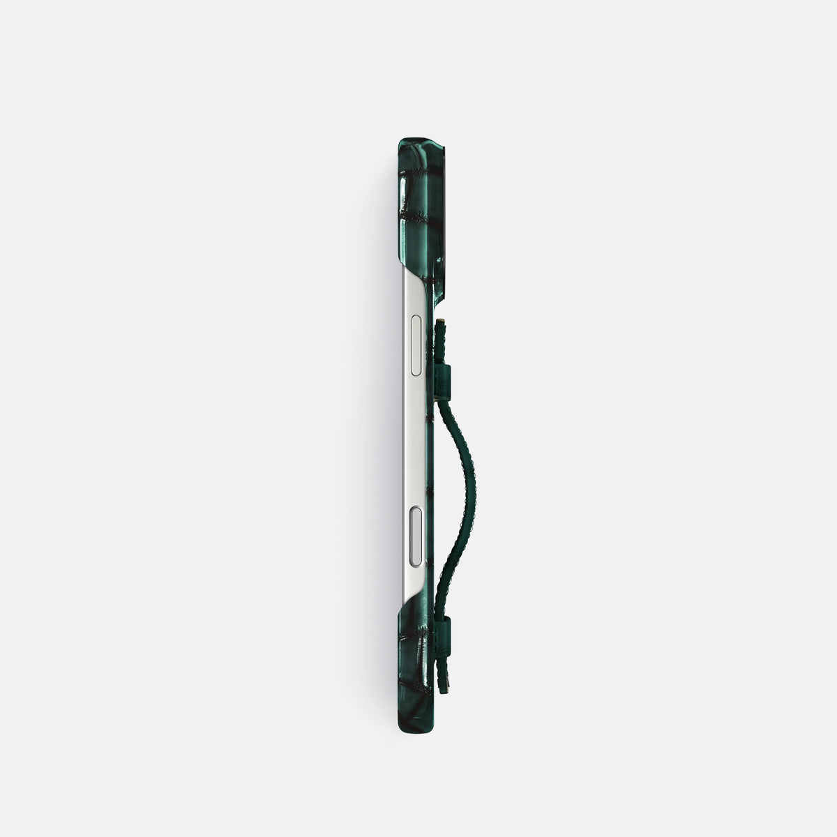 Center Handle For iPhone 17 Pro In Patina Alligator -2 | Green-Black