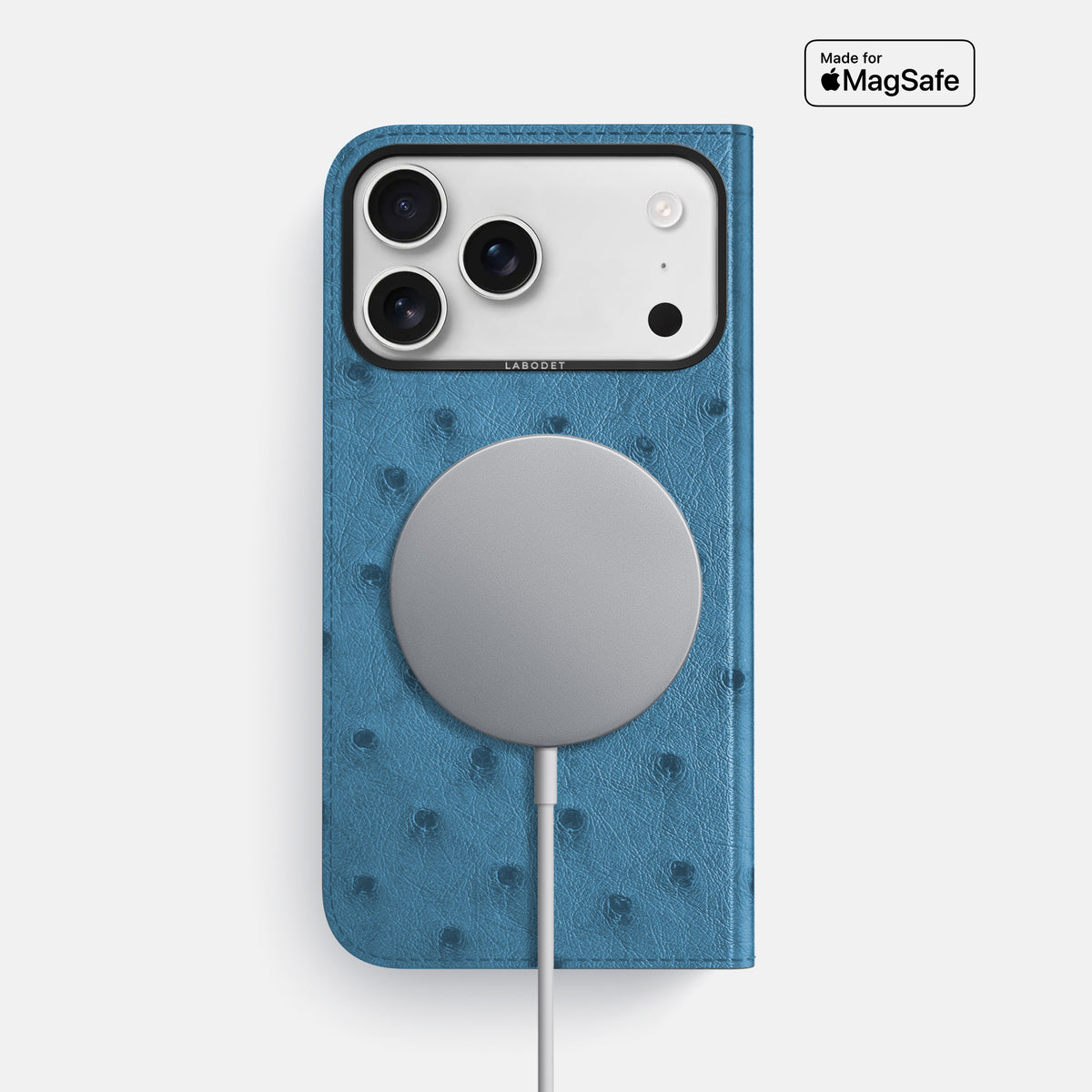Folio Case For iPhone 17 Pro Max In Ostrich -3 | Blue-Jeans-Black