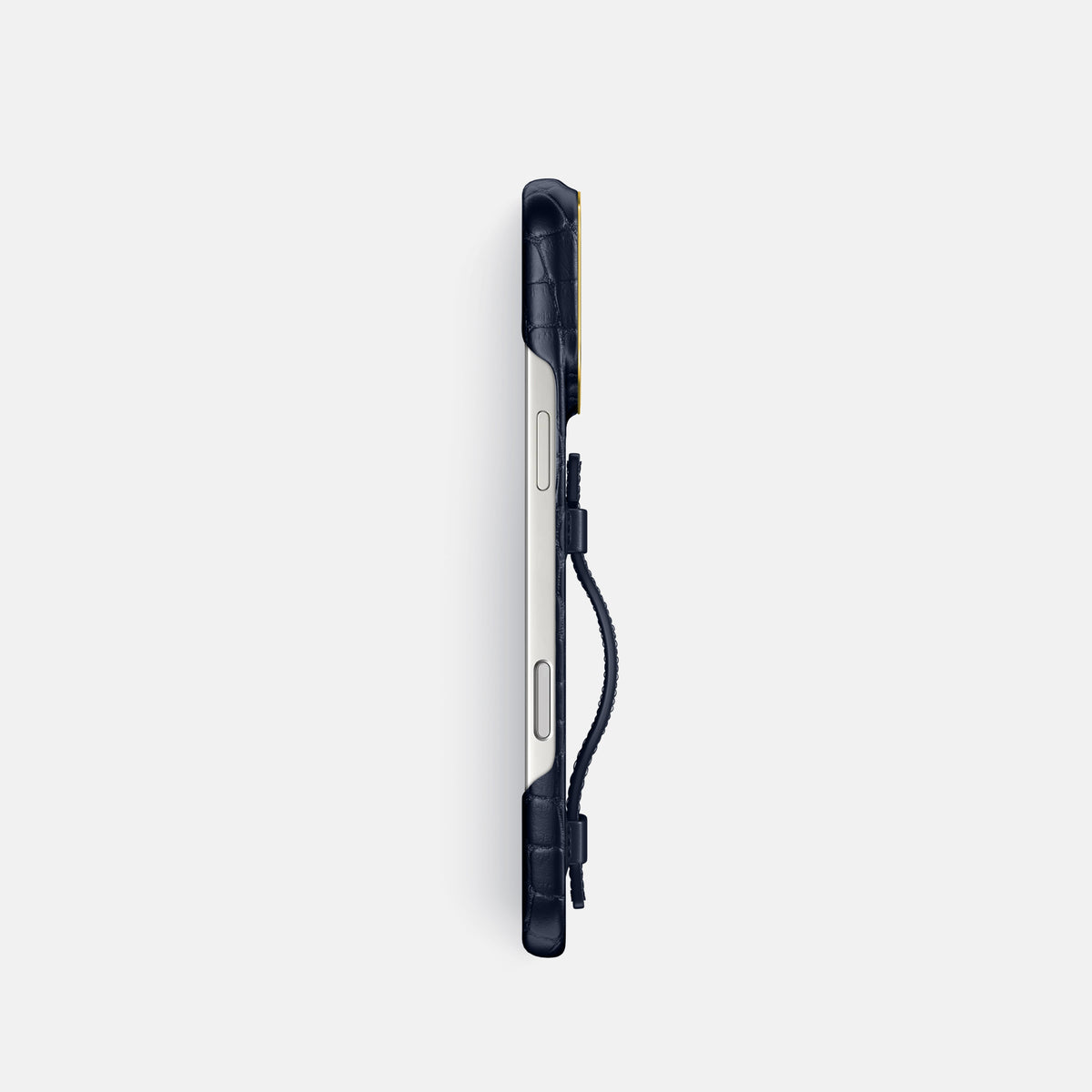 Handle Case For iPhone 17 Pro In Alligator -3 | Navy-Blue-Gold