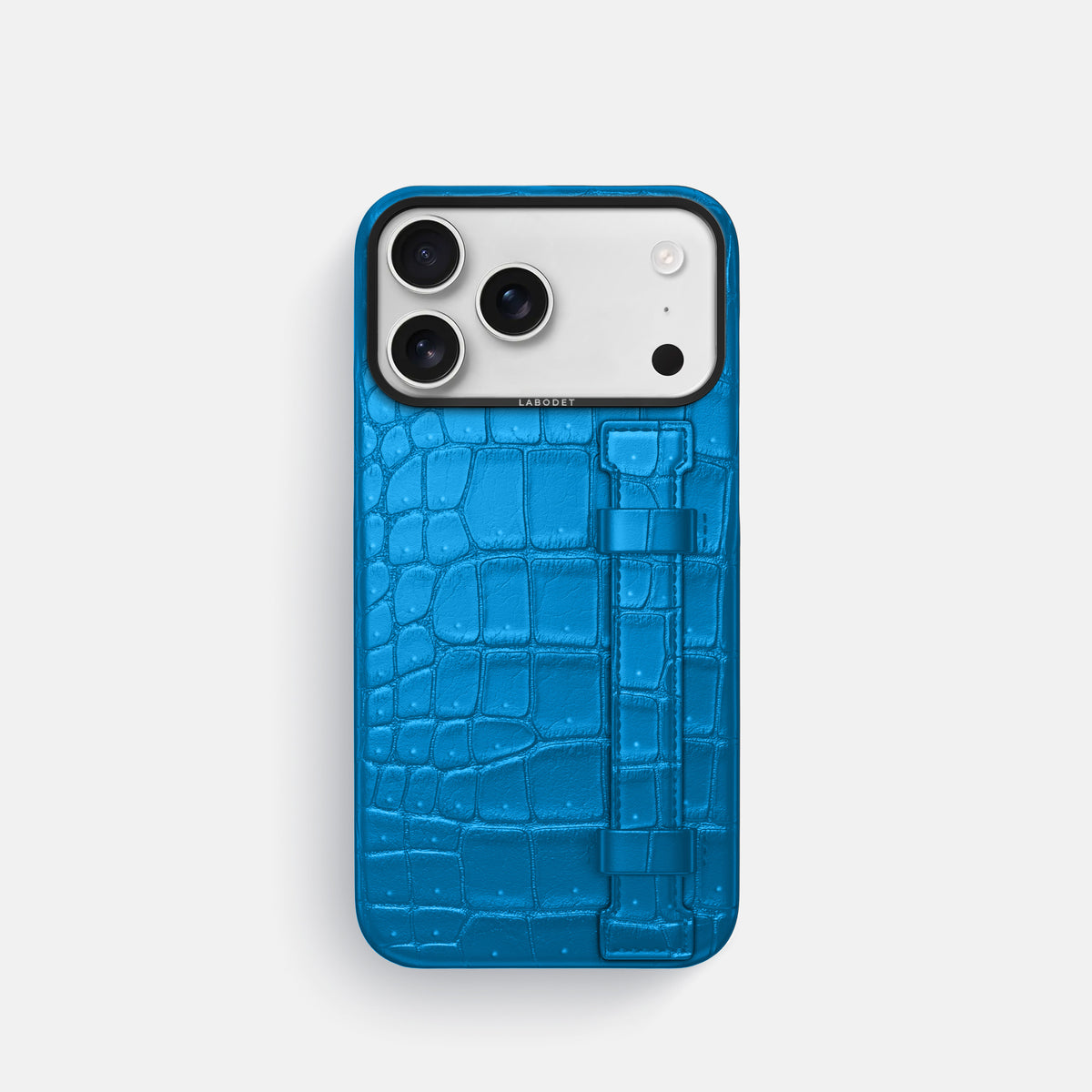Handle Case For iPhone 17 Pro In Porosus Crocodile -1 | Blue-Lagoon-Black