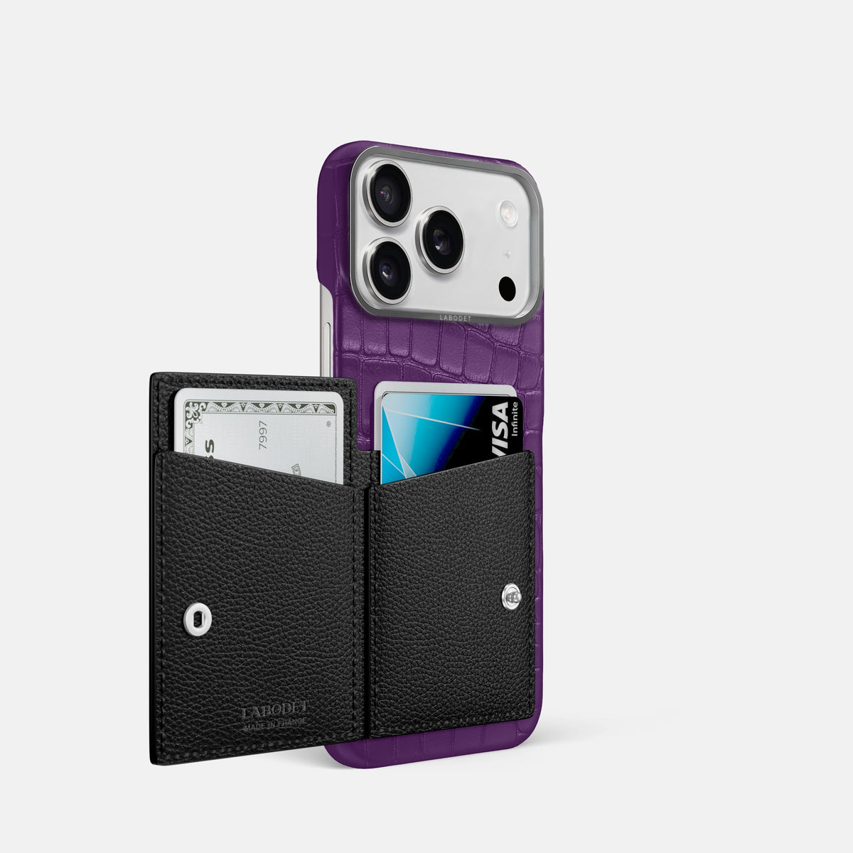 Bi-Fold Case For iPhone 18 Pro In Alligator -2 | Purple-Steel