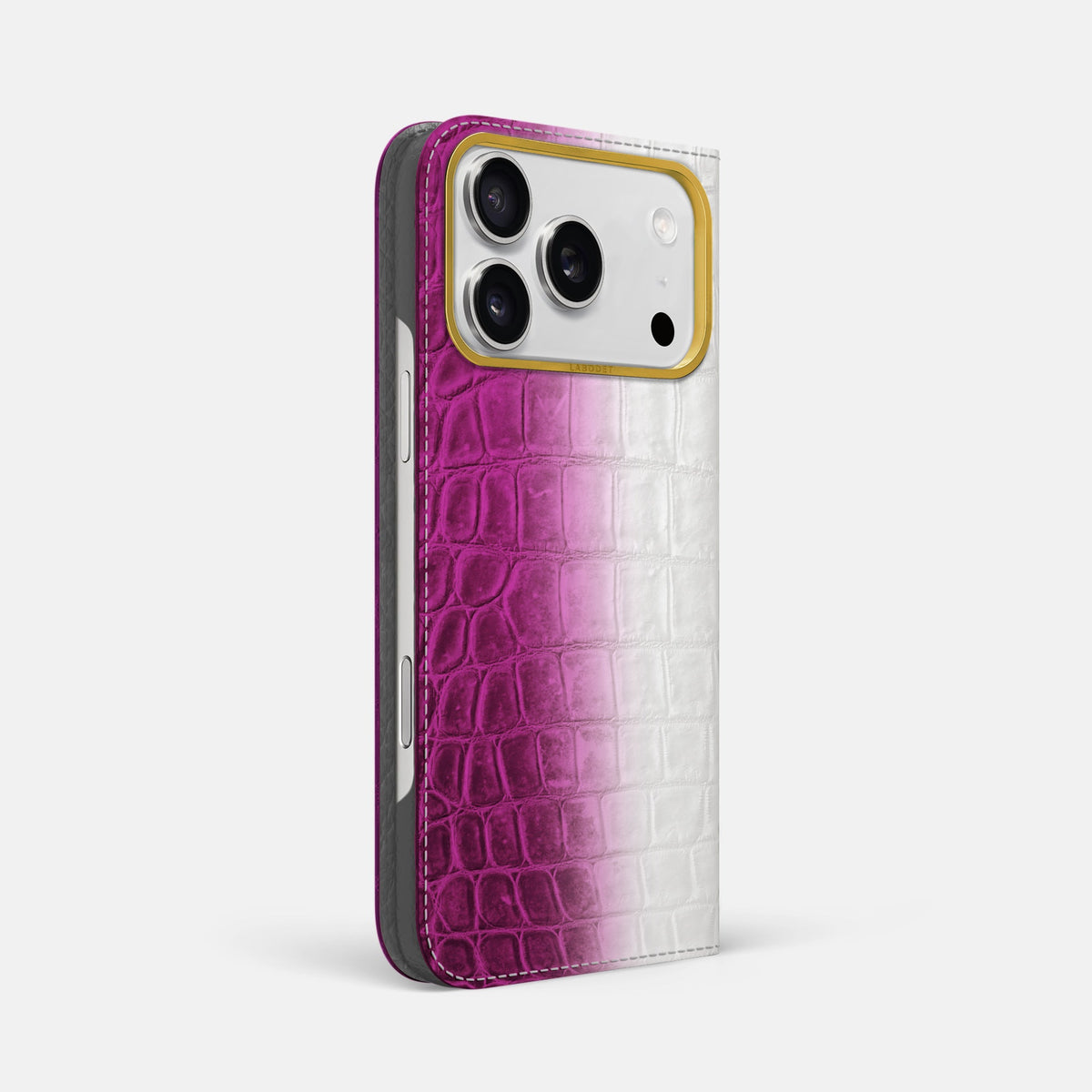 Folio Case For iPhone 18 Pro Max In Himalayan Crocodile -1 | Fuchsia-Gold