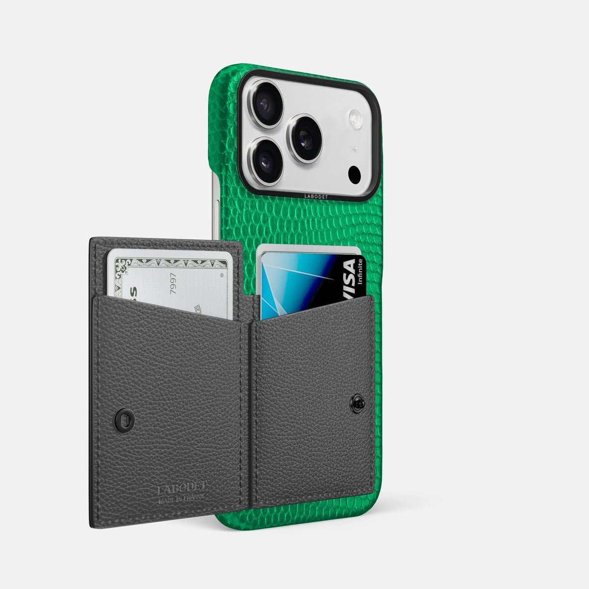 Bi-Fold Case For iPhone 18 Pro Max In Lizard -2 | Apple-Green-Black