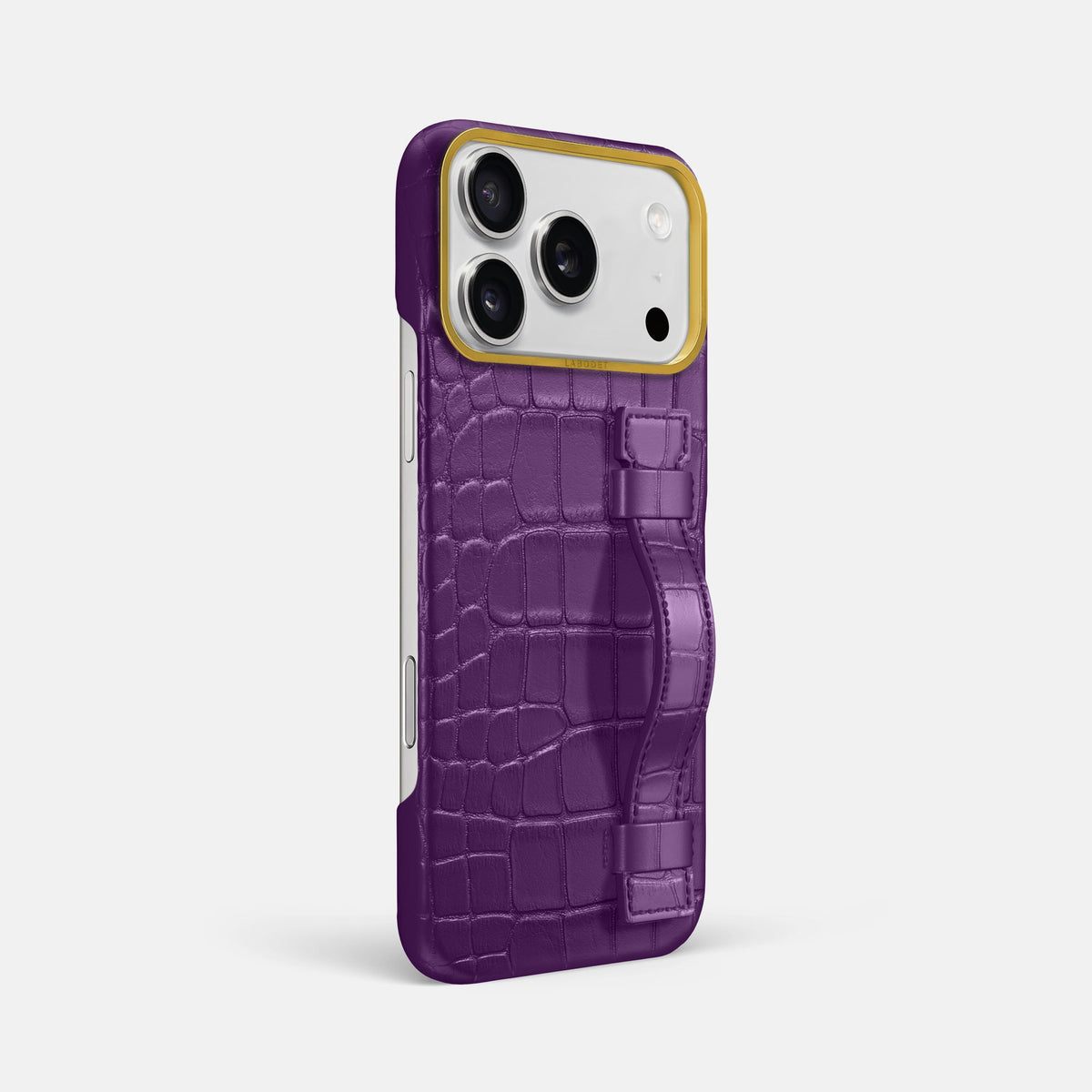 Handle Case For iPhone 18 Pro Max In Alligator -2 | Purple-Gold