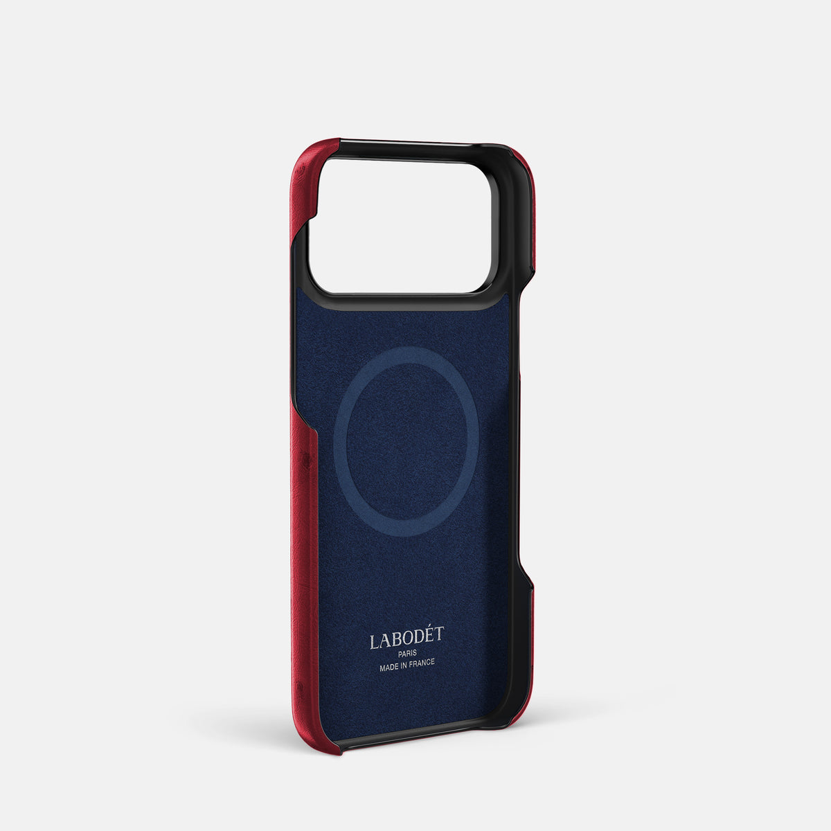 Center Handle Coloré For iPhone 17 Pro In Ostrich -3 | Red-Black
