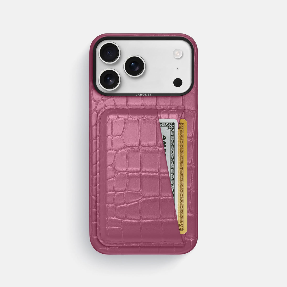 Double Card Case For iPhone 18 Pro Max In Alligator -1 | Pink-Lagoon-Black