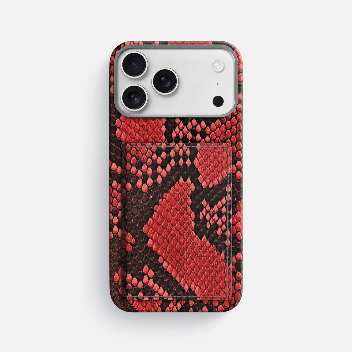 Bi-Fold Case For iPhone 18 Pro Max In Deluxe Python -1 | Red-Steel