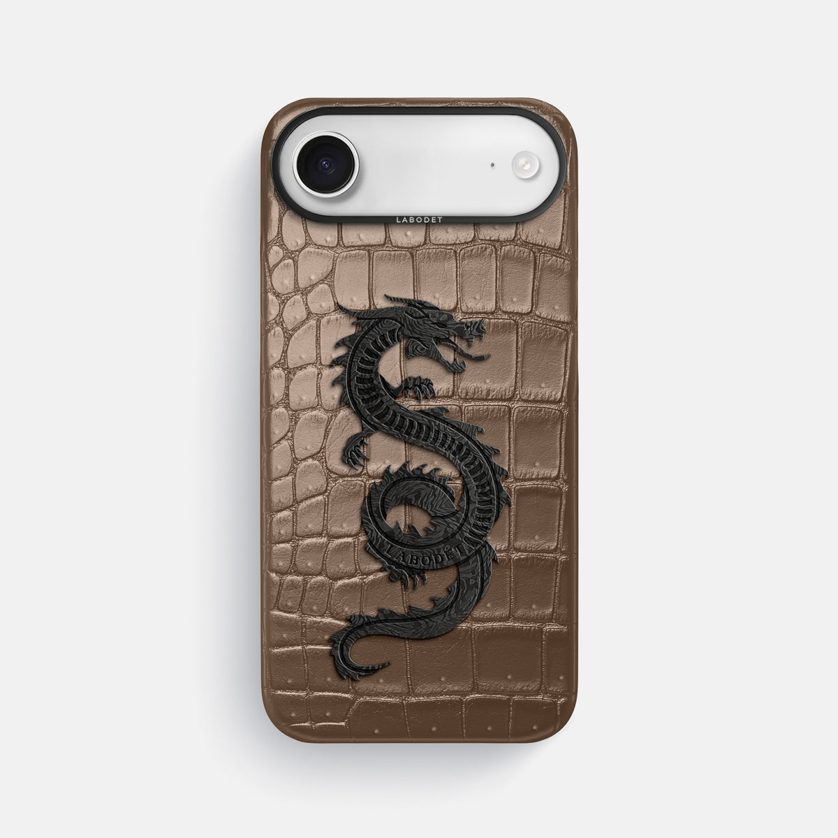 Classic Case With Carbon Dragon For iPhone 17 Air In Porosus Crocodile -1 | Fur-Brown-Black
