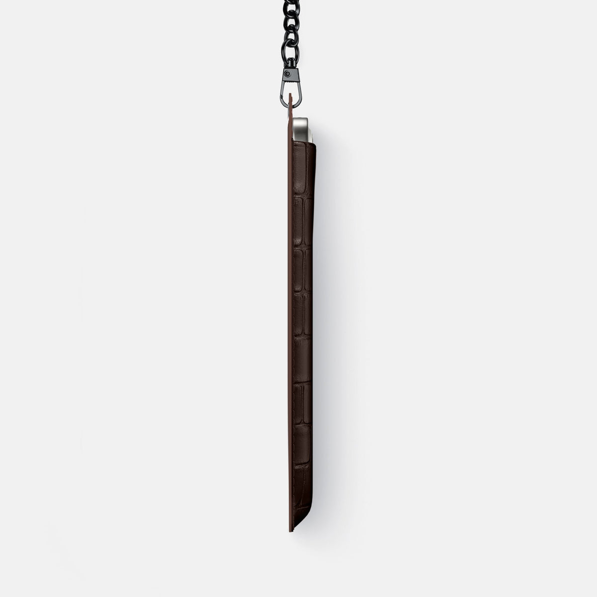 Crossbody Bag For iPhone 18 Pro In Alligator -4 | Dark-Brown-Black