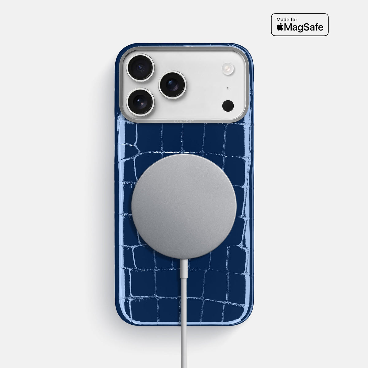 Classic Case For iPhone 18 Pro Max In Shiny Alligator -5 | Mediterranean-Steel