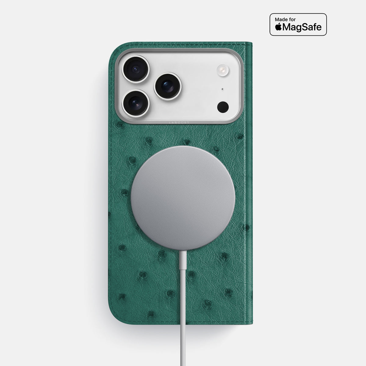 Folio Case For iPhone 17 Pro Max In Ostrich -3 | Forest-Green-Steel