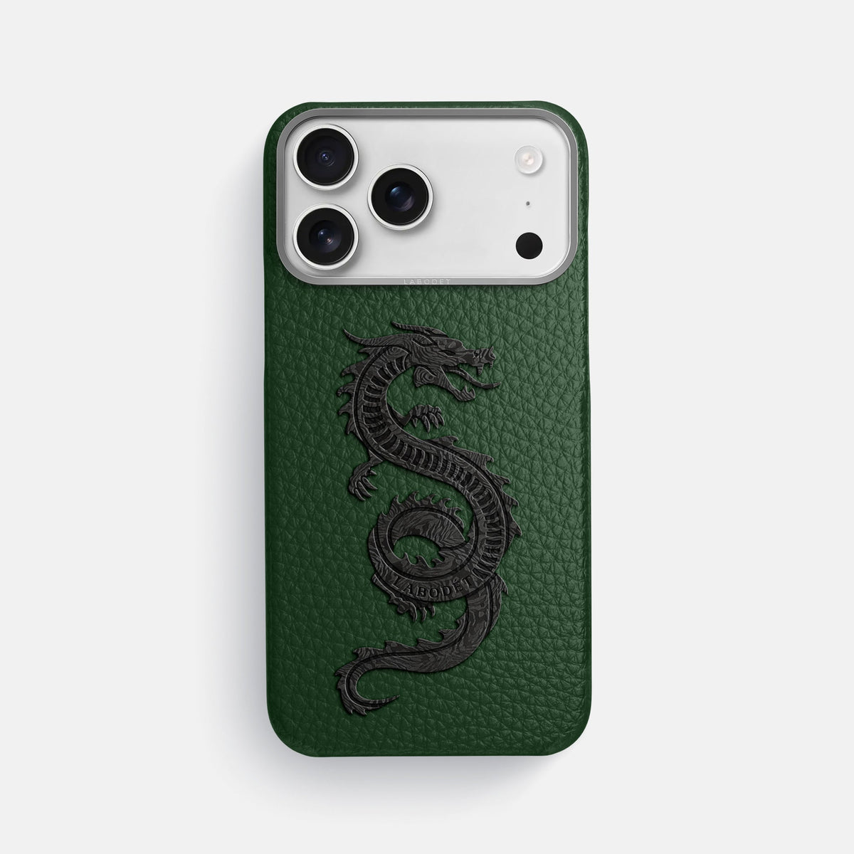 Classic Case With Carbon Dragon For iPhone 18 Pro Max In Calf -1 | Dark-Green-Steel