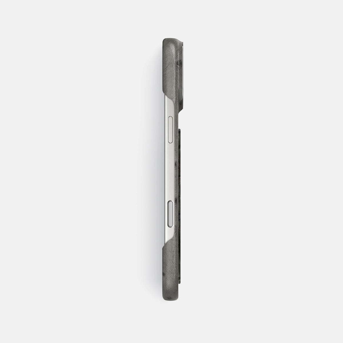 Classic Case With Carbon Dragon For iPhone 18 Pro Max In Ostrich -3 | Grey-Steel