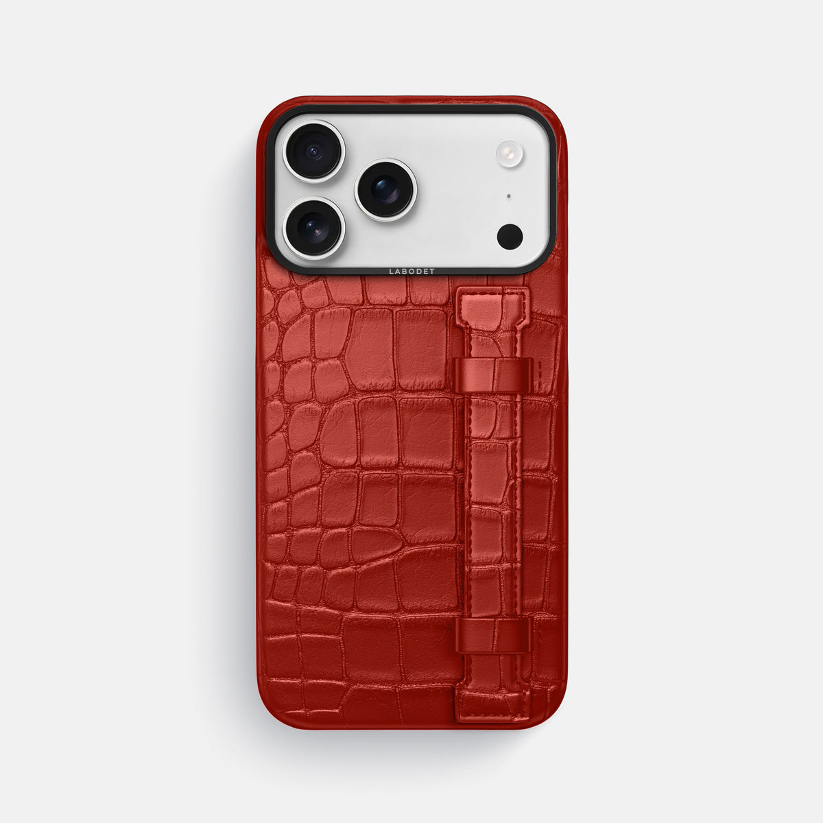 Handle Case For iPhone 17 Pro Max In Alligator -1 | Red-Black