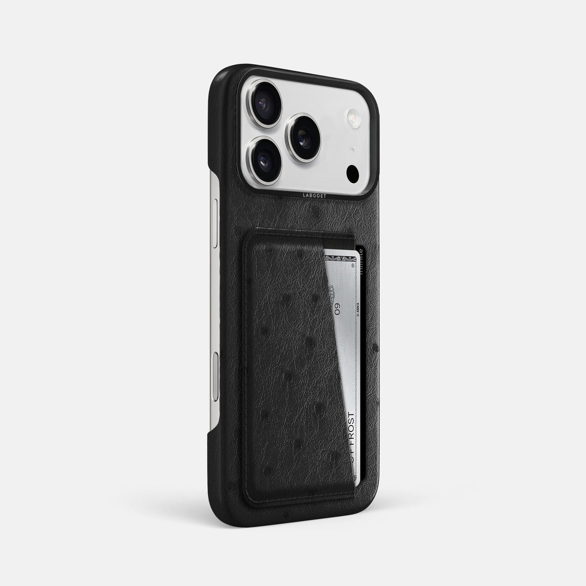 Double Card Case For iPhone 18 Pro Max In Ostrich -2 | Black-Black