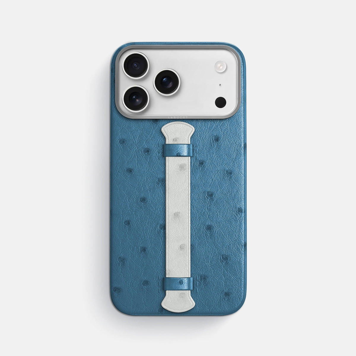 Center Handle Coloré For iPhone 18 Pro Max In Ostrich -1 | Blue-Jeans-Steel