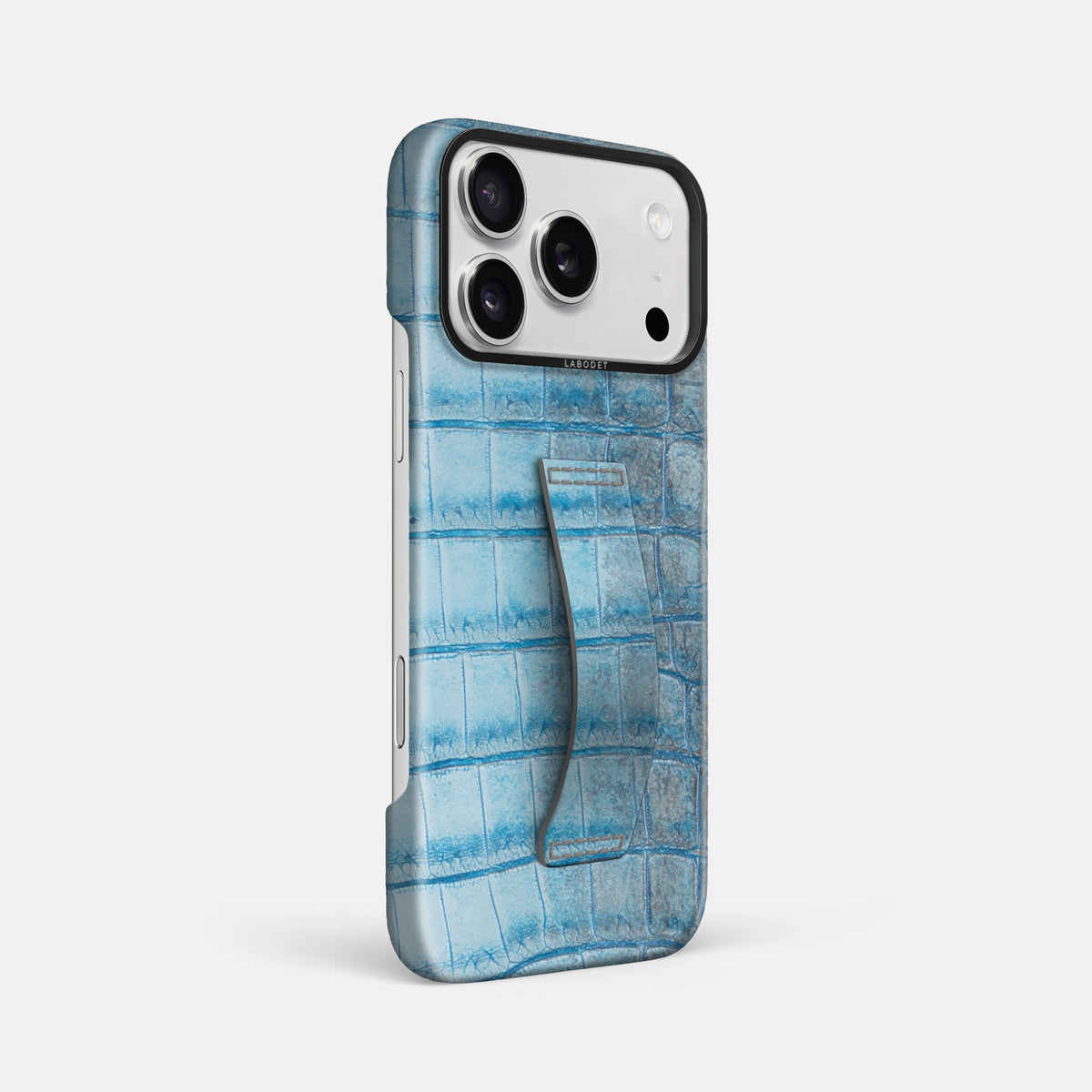 Finger Case For iPhone 17 Pro Max In Himalayan Crocodile -2 | Ice-Blue-Black