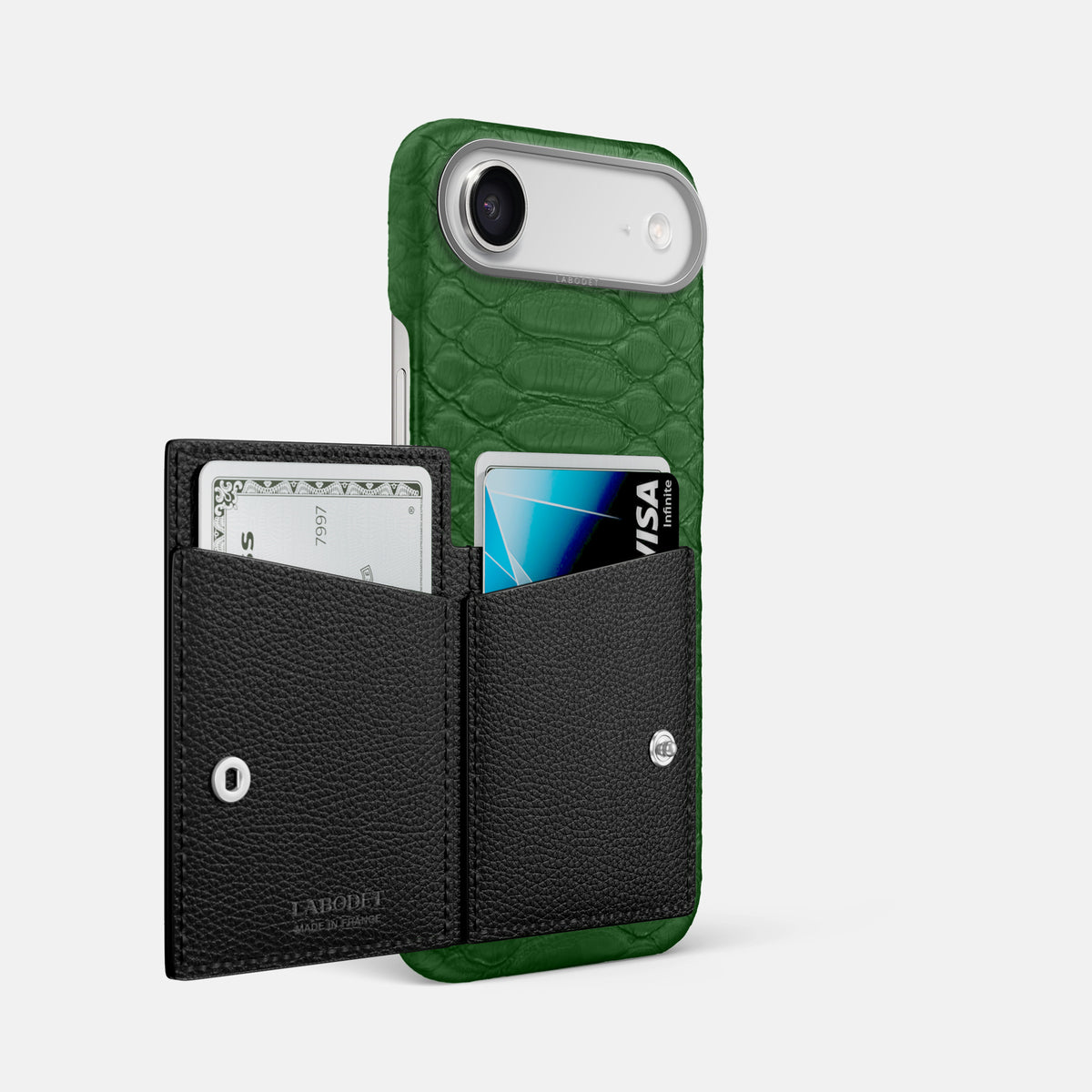 Bi-Fold Case For iPhone 17 Air In Python -2 | Green-Steel