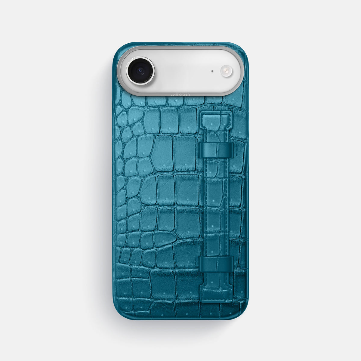 Handle Case For iPhone 17 Air In Porosus Crocodile -1 | Turquoise-Steel
