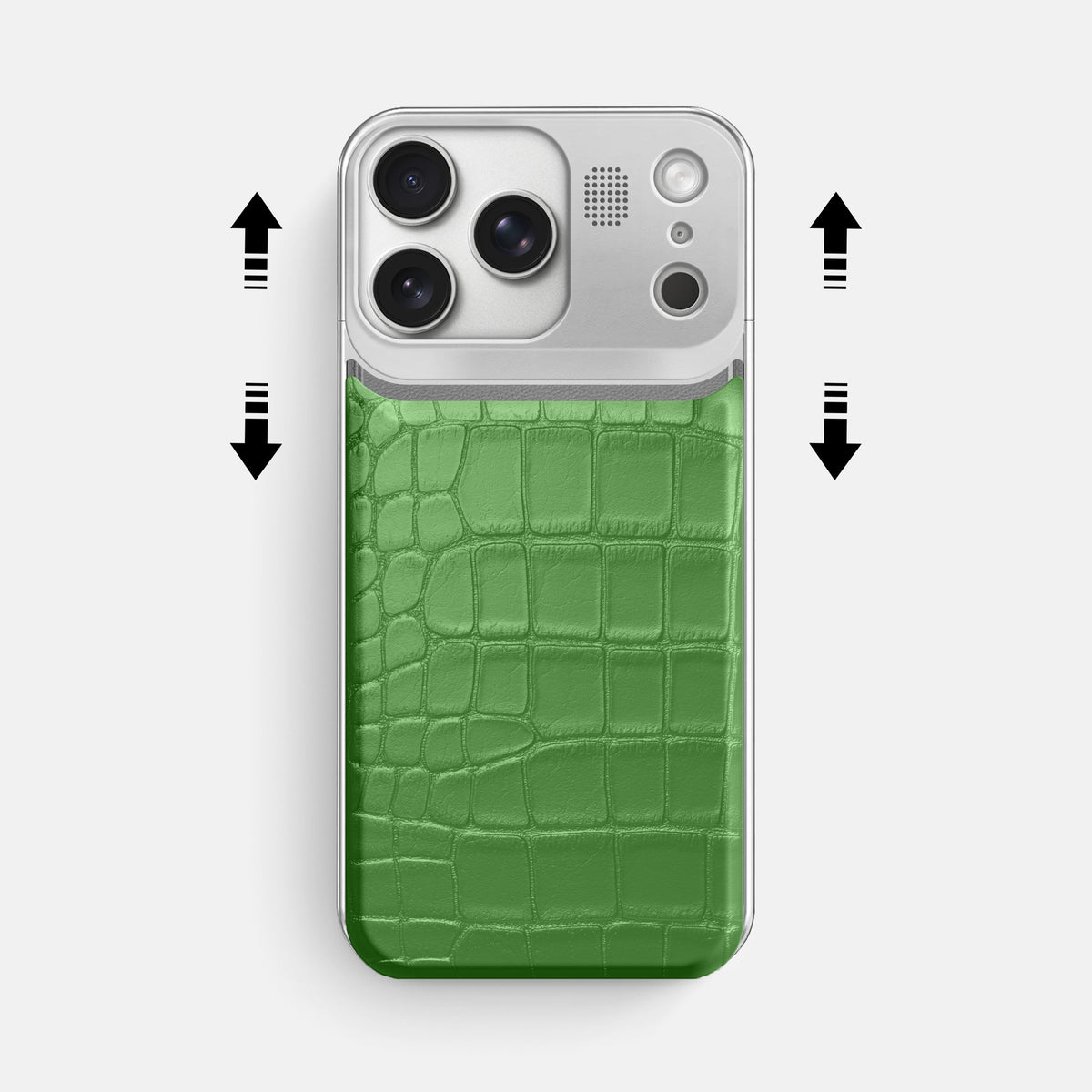 Metal Case For iPhone 17 Pro Max In Alligator -2 | Apple-Green-Steel