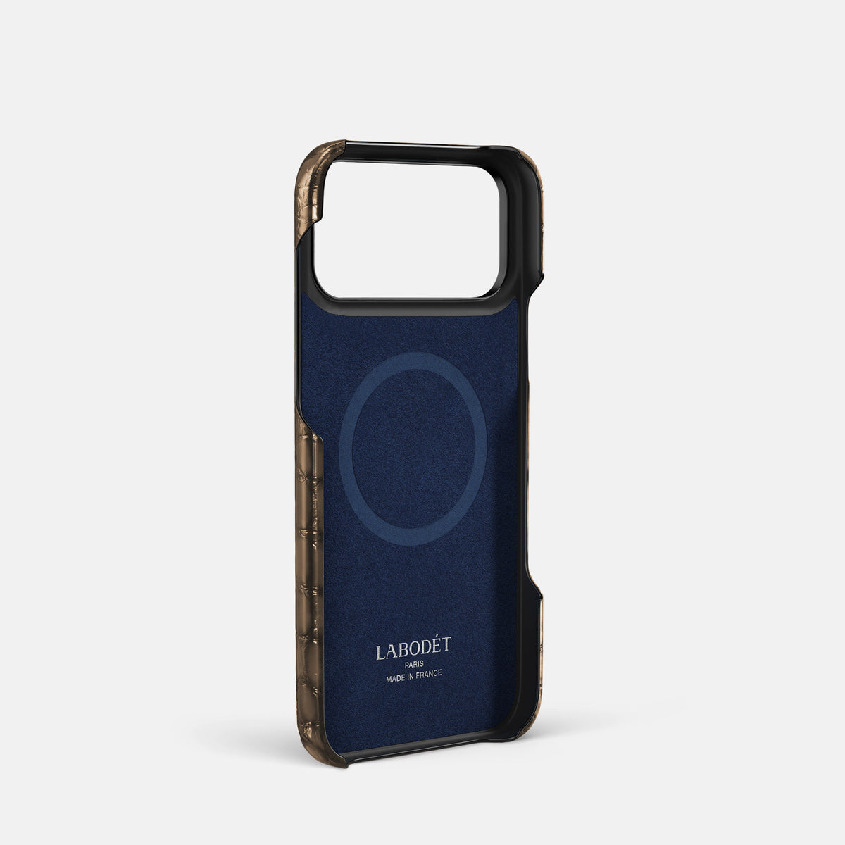 Handle Case For iPhone 17 Pro In Patina Alligator -4 | Etoupe-Black