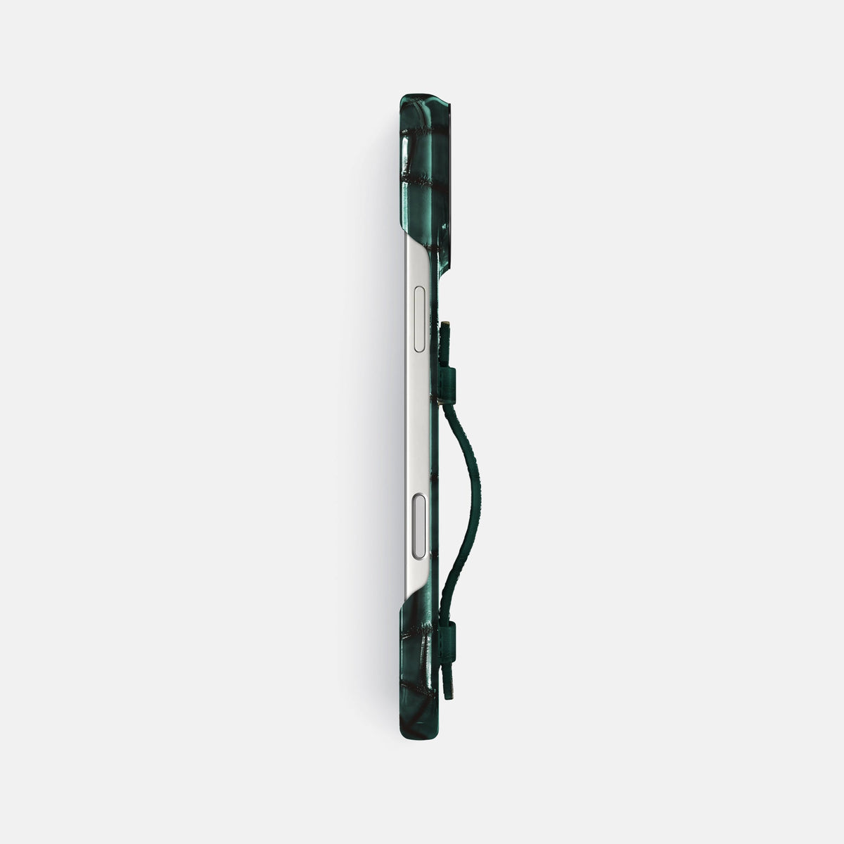 Handle Case For iPhone 18 Pro Max In Patina Alligator -3 | Green-Black