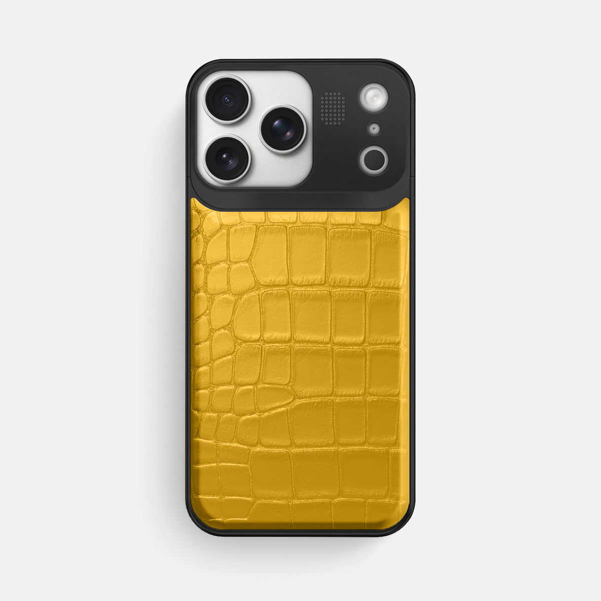 Metal Case For iPhone 17 Pro Max In Alligator -1 | Yellow-Black