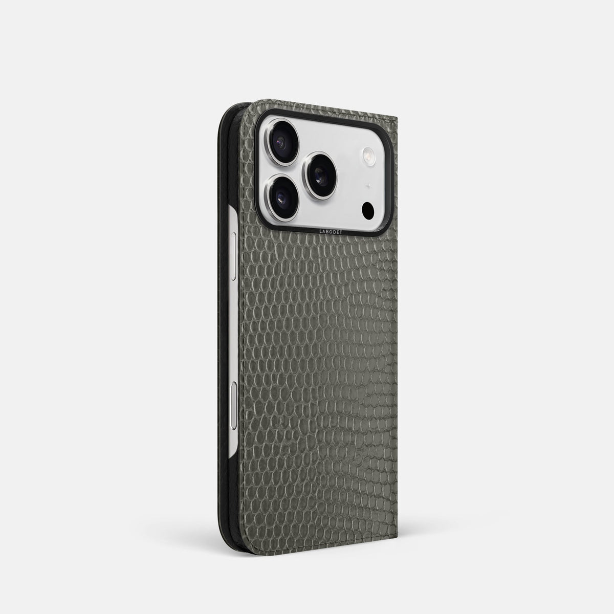 Folio Case For iPhone 18 Pro In Lizard -1 | Grey-Black