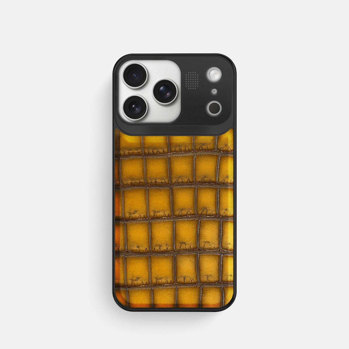 Metal Case For iPhone 17 Pro In Patina Alligator -1 | Sydney-Black