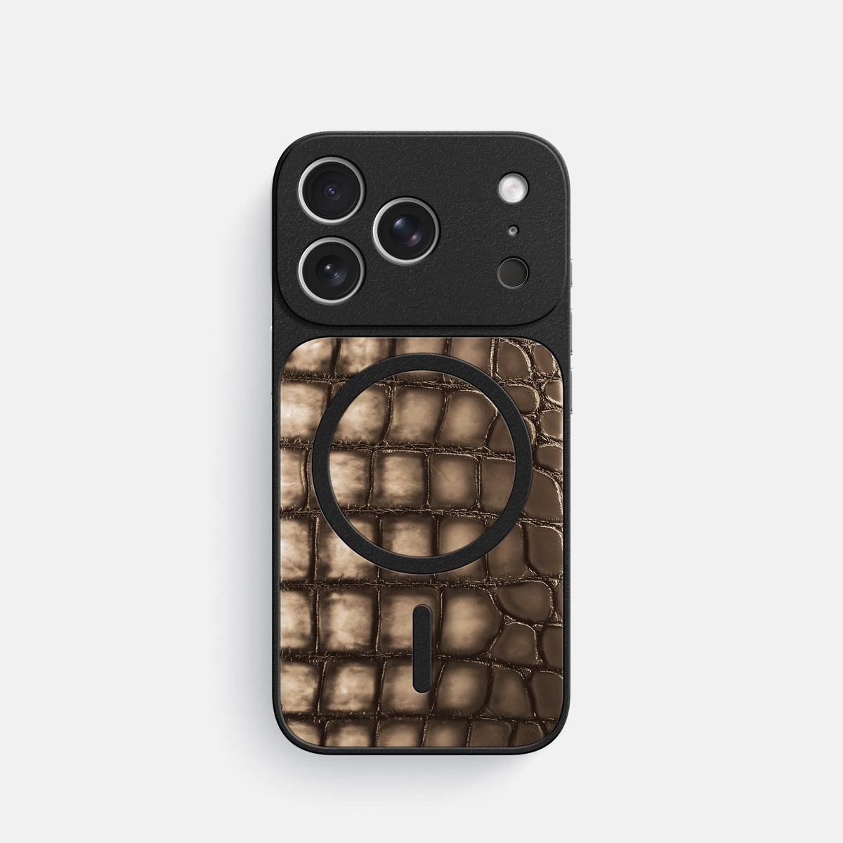 MagSafe Mask For iPhone 18 Pro In Patina Alligator -3 | Etoupe