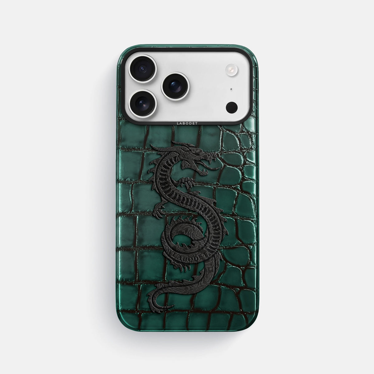 Classic Case With Carbon Dragon For iPhone 18 Pro Max In Patina Alligator -1 | Green-Black
