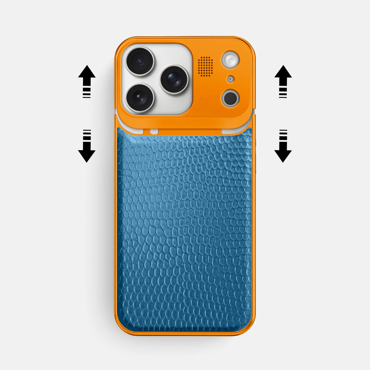 Metal Case For iPhone 17 Pro Max In Lizard -2 | Blue-Orange