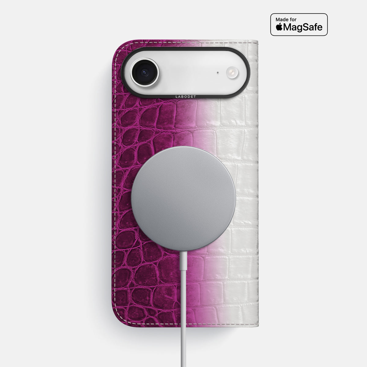 Folio Case For iPhone 17 Air In Himalayan Crocodile -3 | Fuchsia-Black