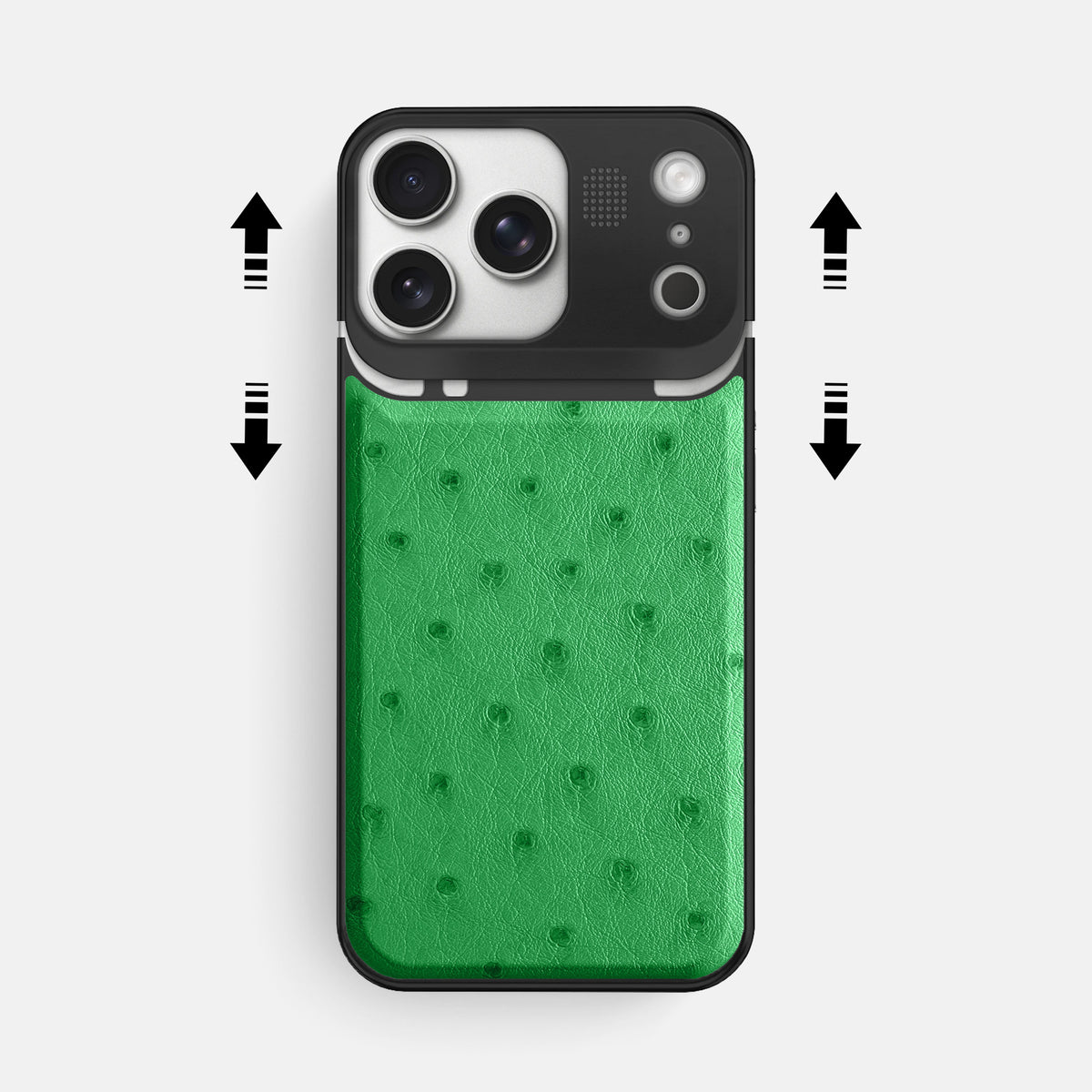 Metal Case For iPhone 17 Pro Max In Ostrich -2 | Kentucky-Green-Black