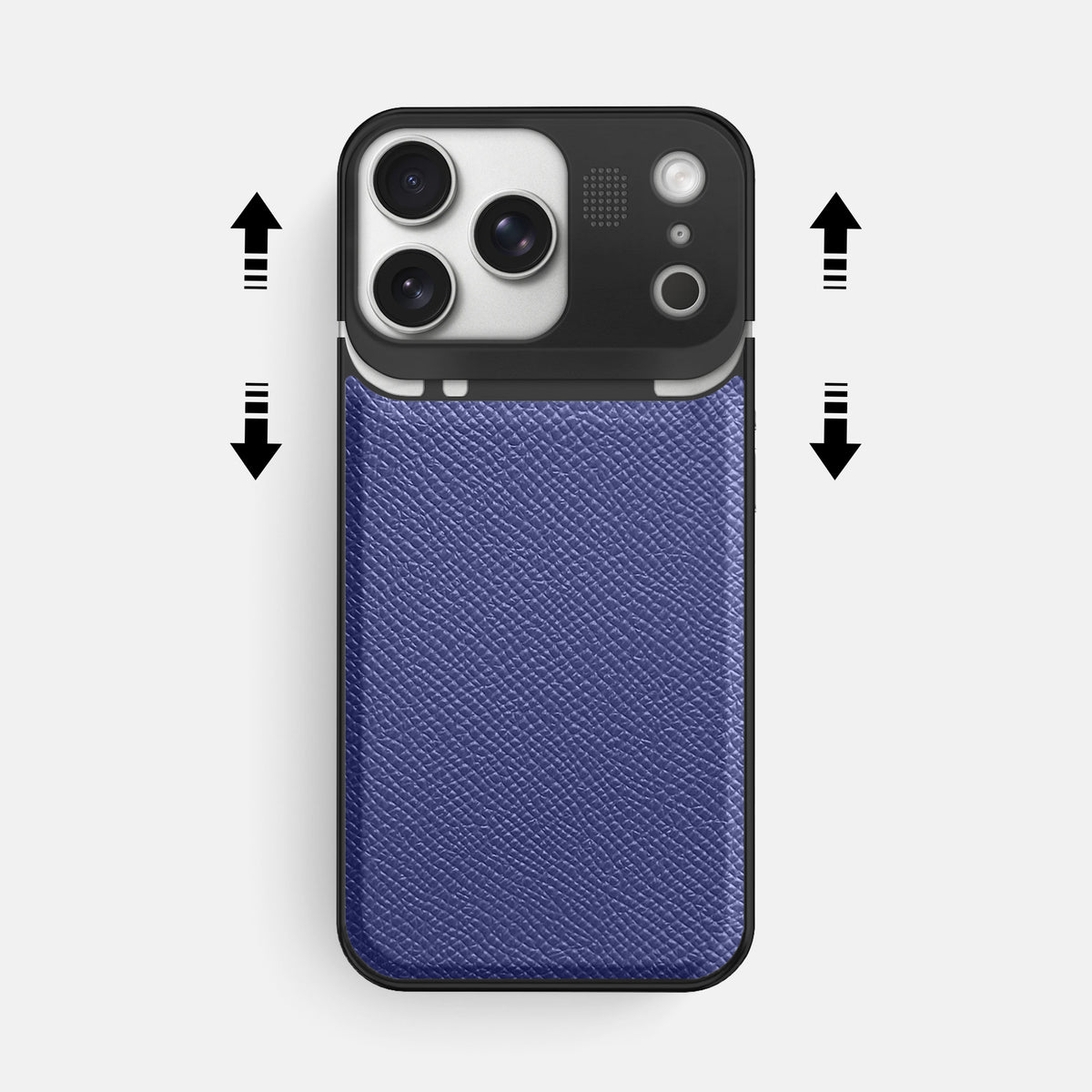 Metal Case For iPhone 17 Pro Max In Epsom-Style Calf -2 | Purple-Black