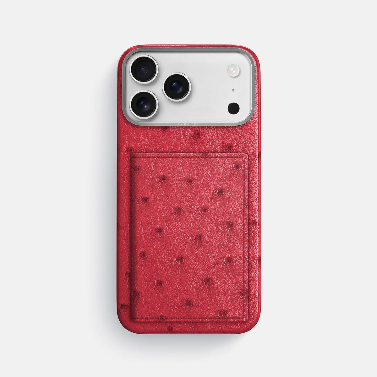 Bi-Fold Case For iPhone 18 Pro Max In Ostrich -1 | Red-Steel