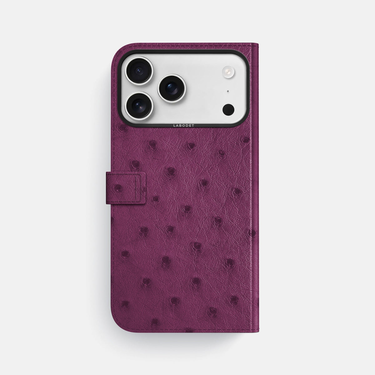 Folio Case with Clasp For iPhone 18 Pro Max In Ostrich -3 | Purple-Black