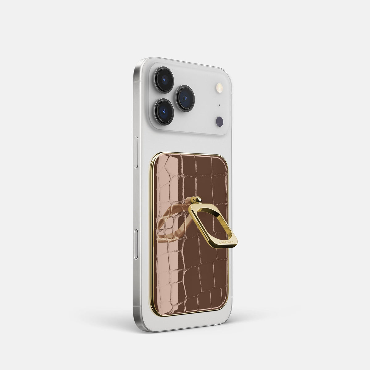 MagSafe Ring For iPhone 18 Pro In Shiny Alligator -1 | Brown-Gold
