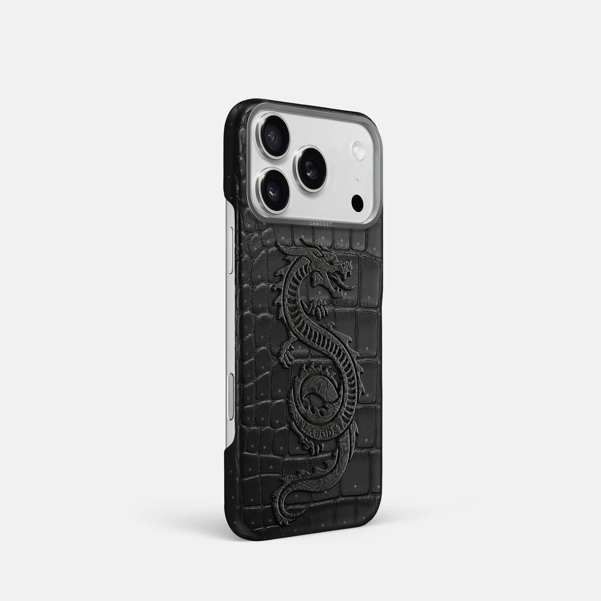 Classic Case With Carbon Dragon For iPhone 17 Pro In Porosus Crocodile -2 | Black-Steel
