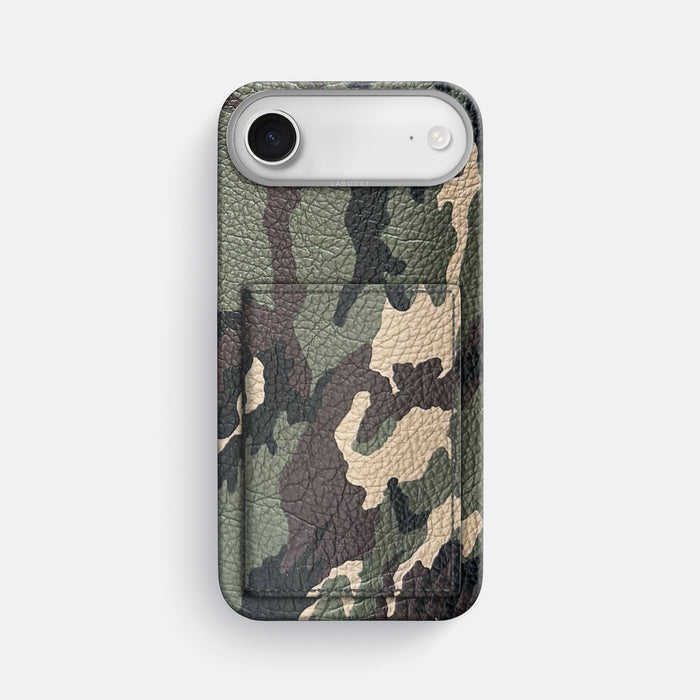 Bi-Fold Case For iPhone 17 Air In Calf -1 | Camouflage-Steel